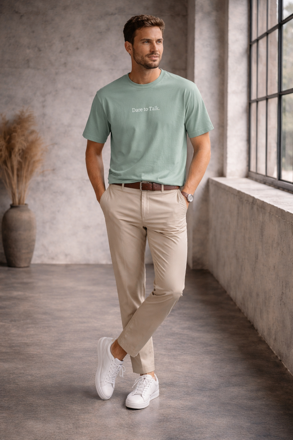 Dare to Talk Original T-shirt - Aloe White