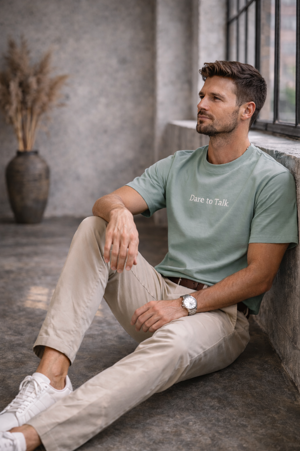 Dare to Talk Original T-shirt - Aloe White