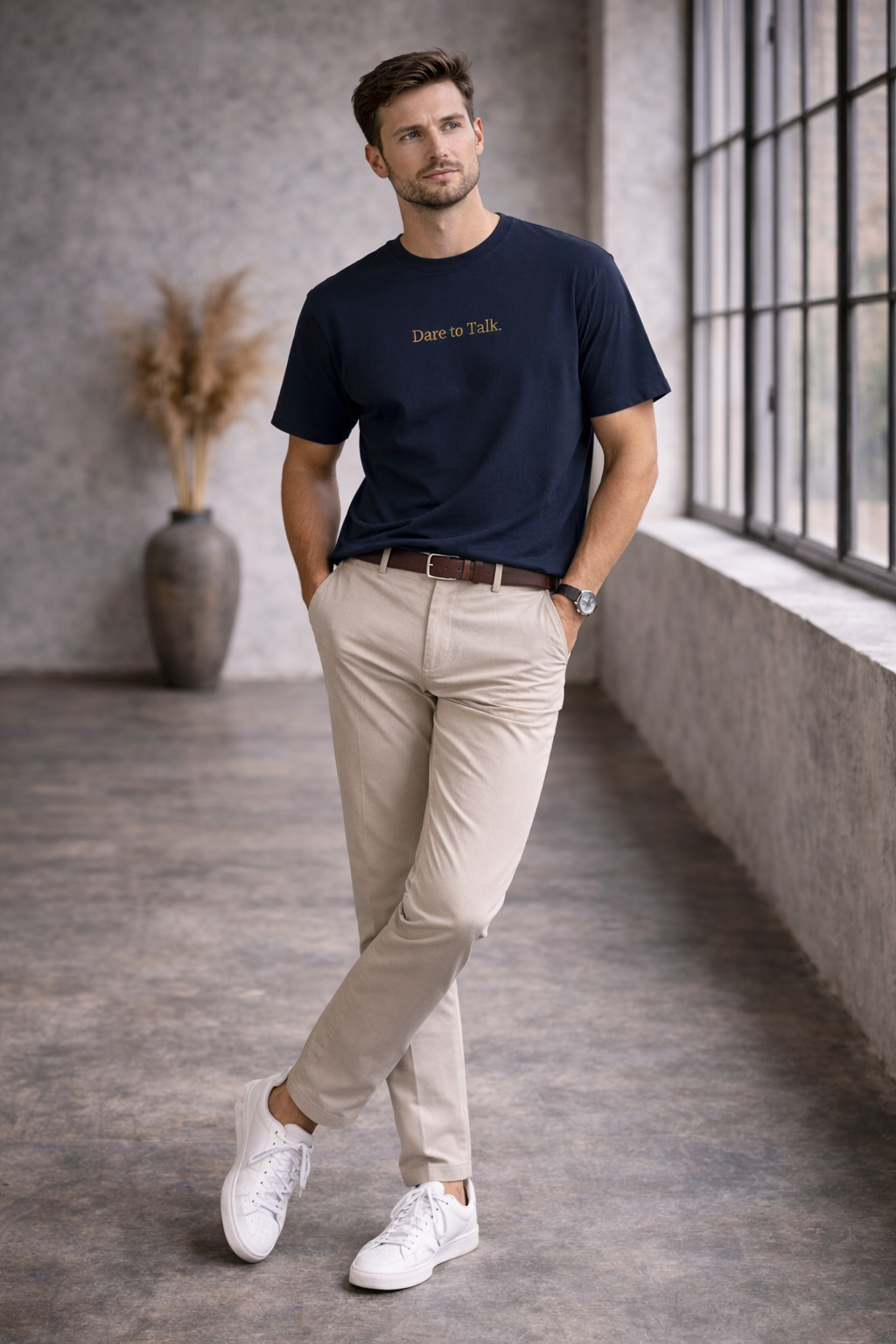 Dare to Talk Original T-shirt - Navy Blue