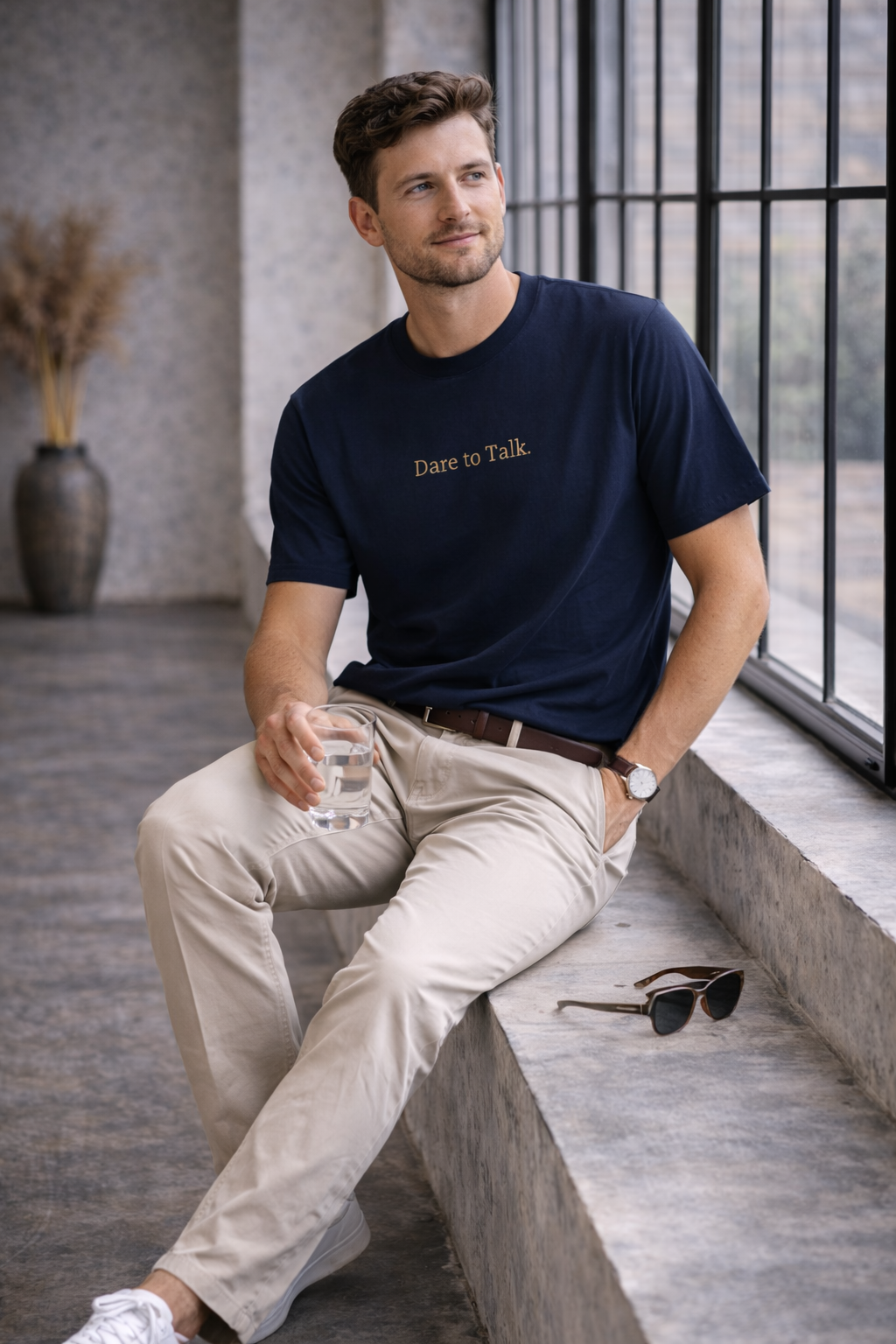 Dare to Talk Original T-shirt - Navy Blue