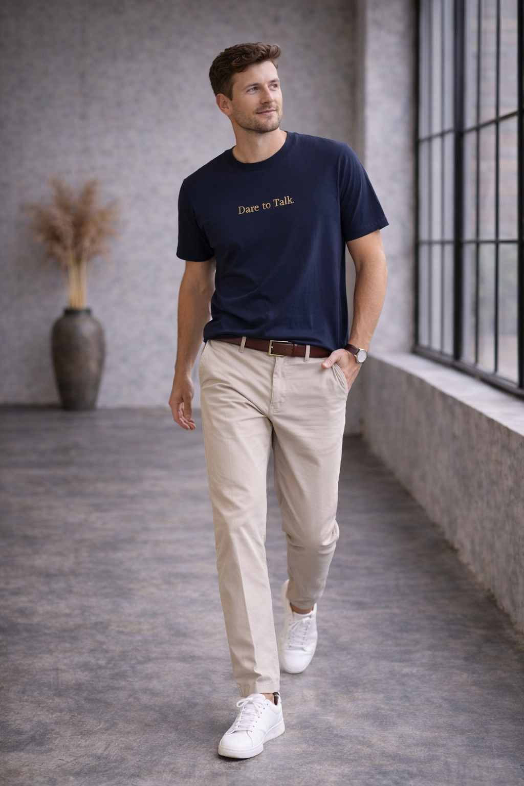 Dare to Talk Original T-shirt - Navy Blue