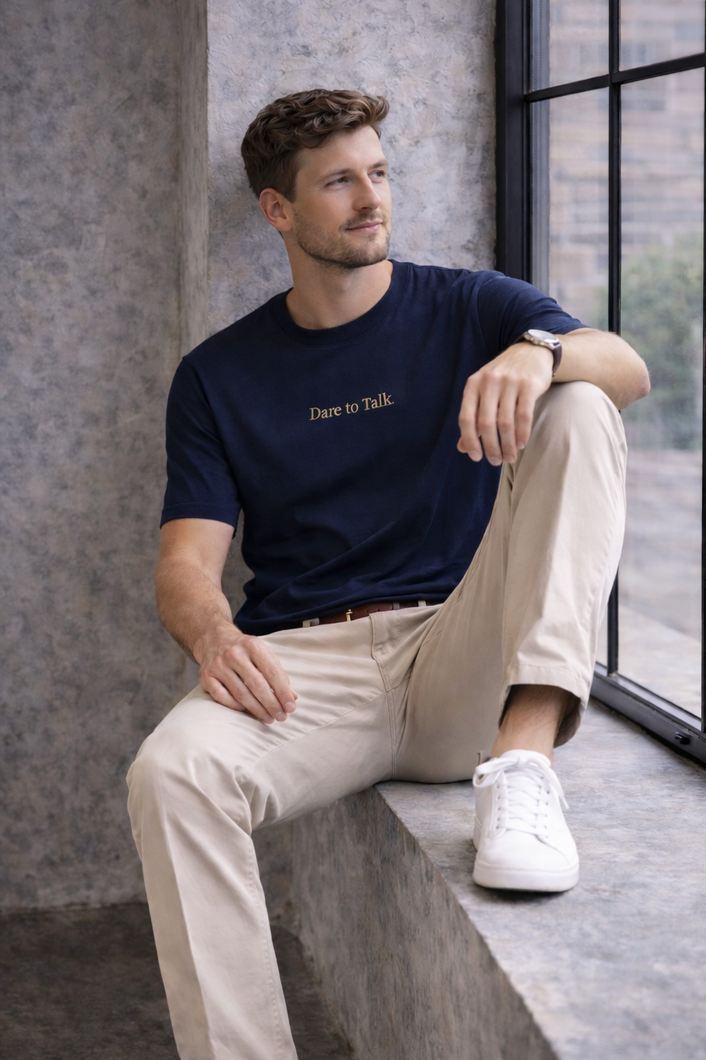 Dare to Talk Original T-shirt - Navy Blue